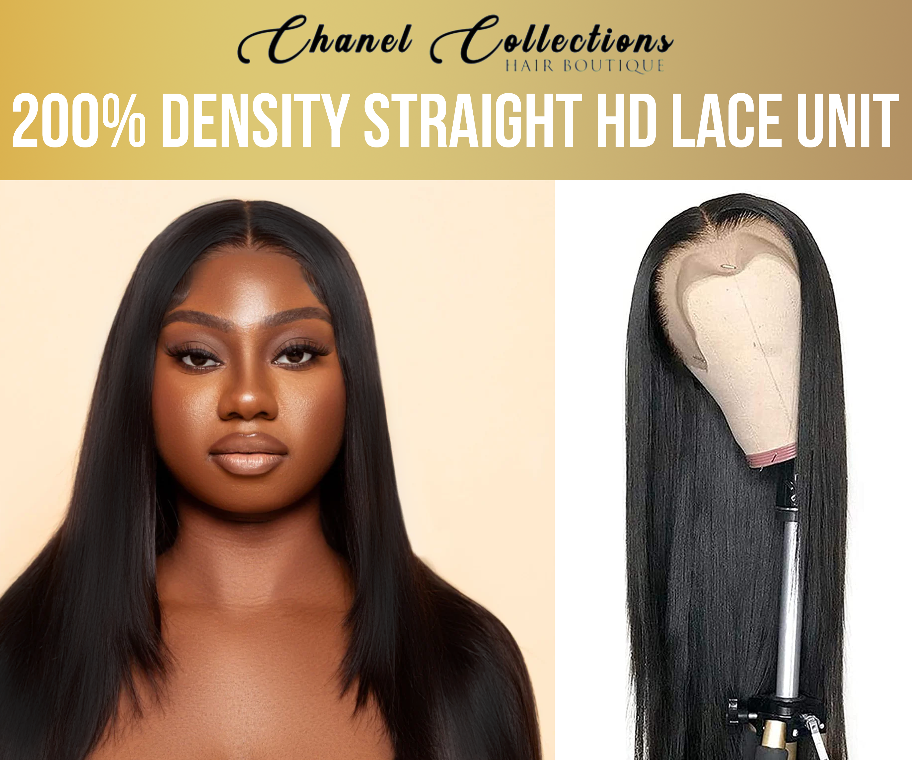 200% Density Straight HD Lace Unit