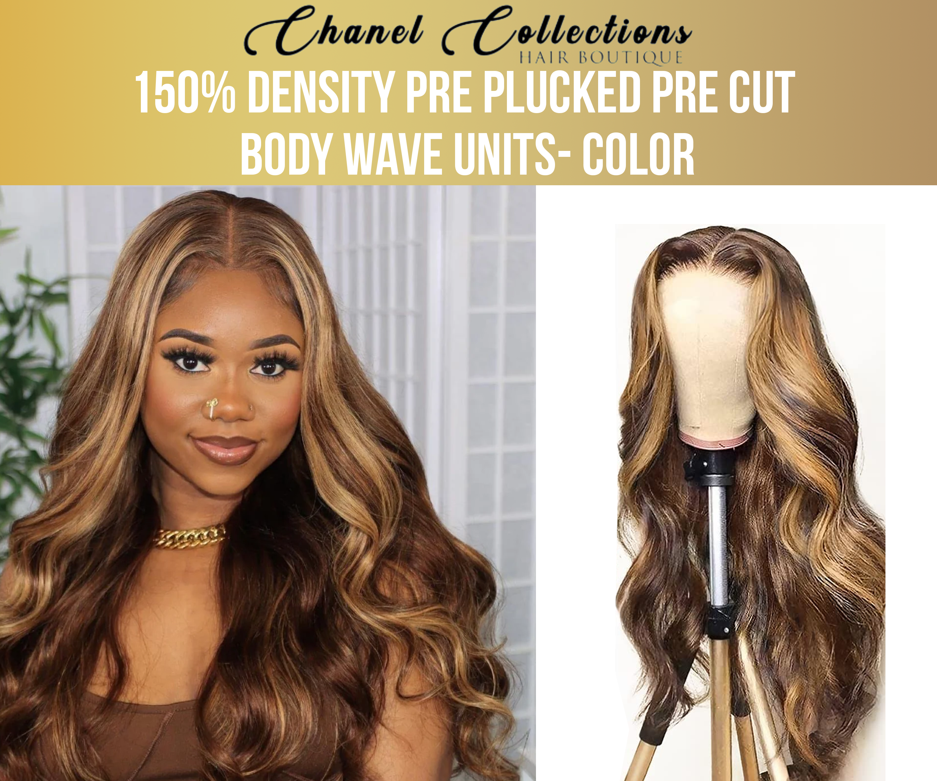 150% Density Pre Plucked Pre Cut Body Wave Units- Color