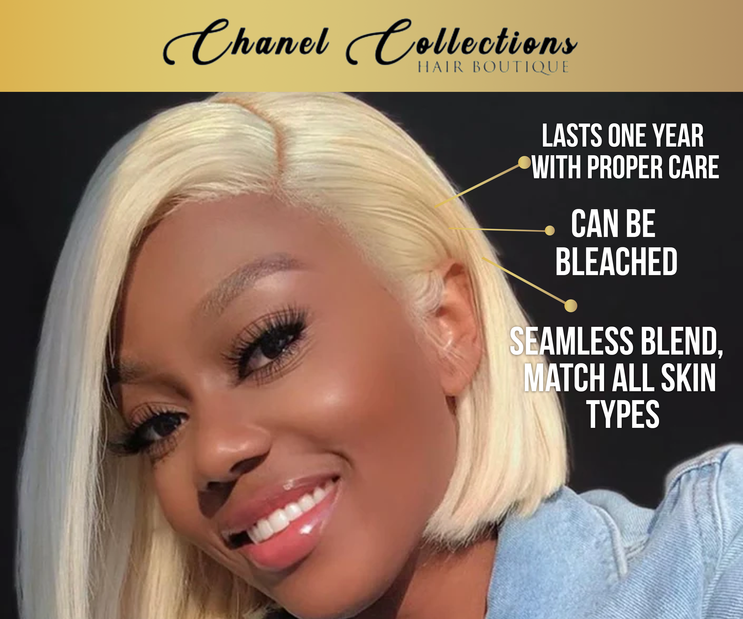 150% Density 613 Bob Lace Frontal Units